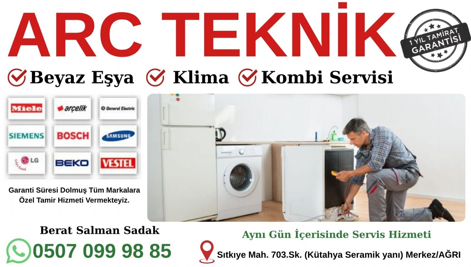 Ağrı Beyaz Eşya Servisi